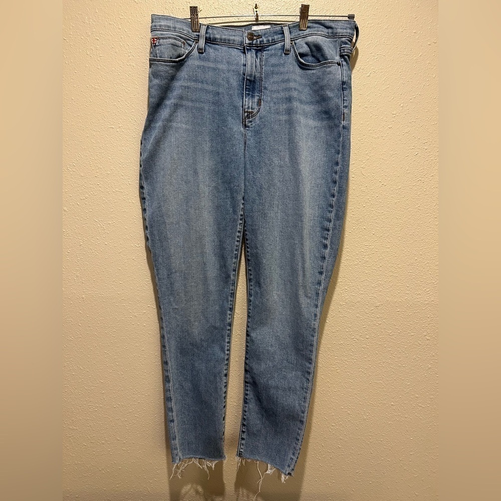 Hudson Blair High Rise Super Skinny Ankle Jeans - Raw Hem - Size 32 - Light Wash